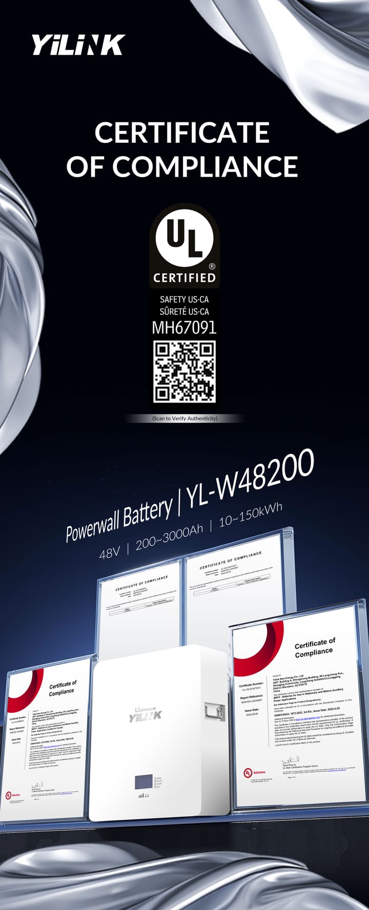 UL compliance poster for the YL-W48200 model