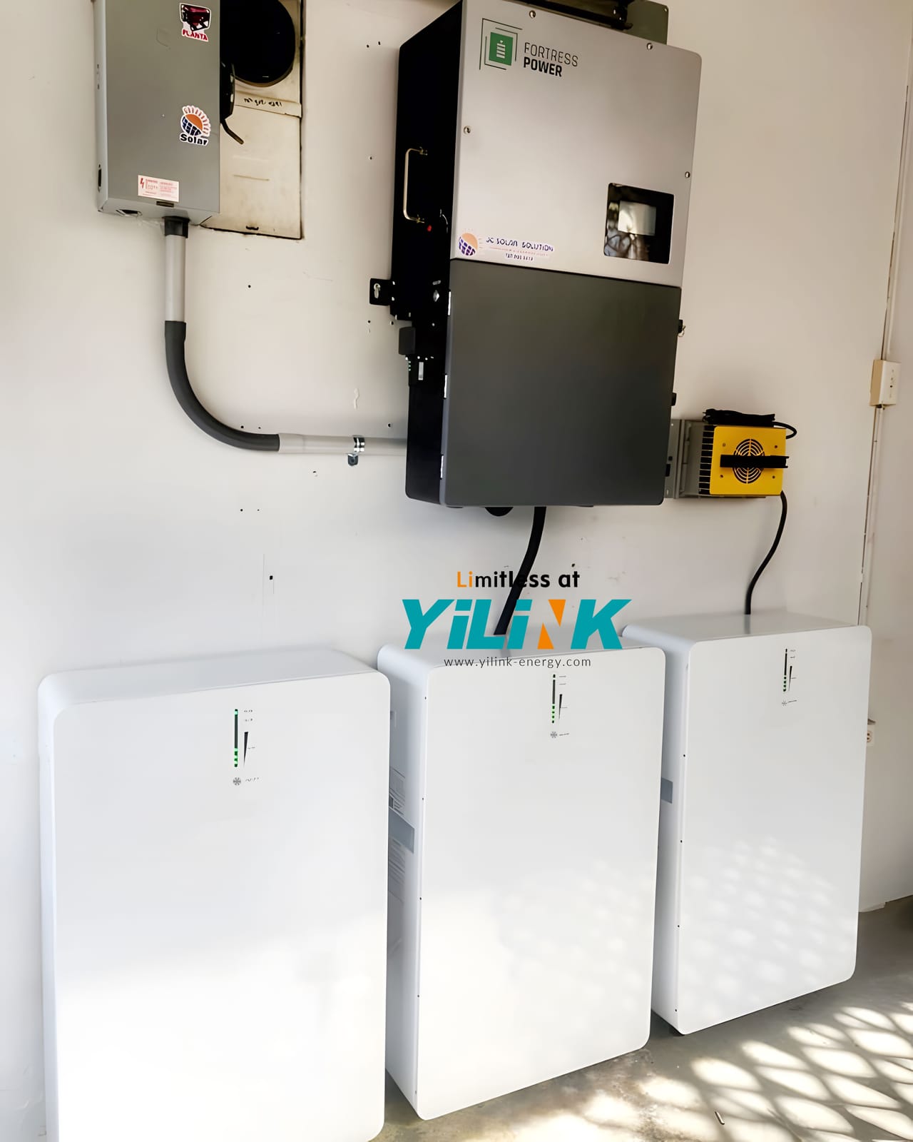 Yilink iPower Plus battery and protection enclosure on a light wall