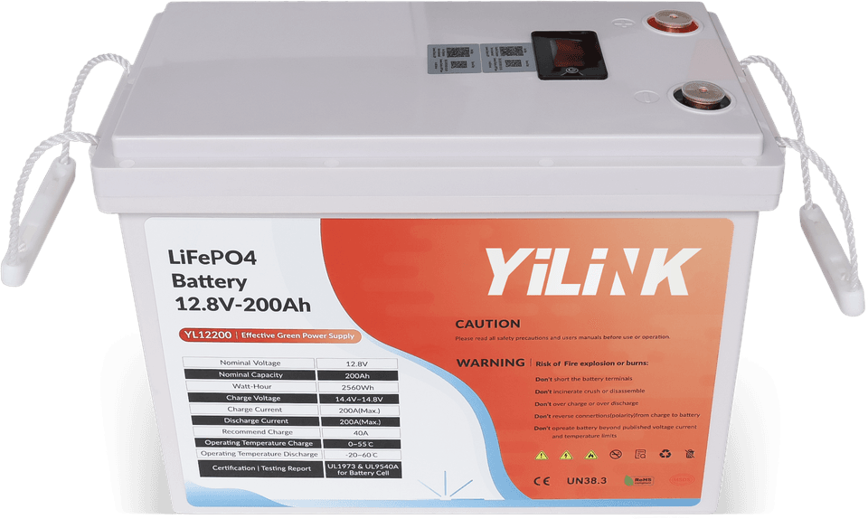 Yilink LFP-ABS battery, three-quarter view